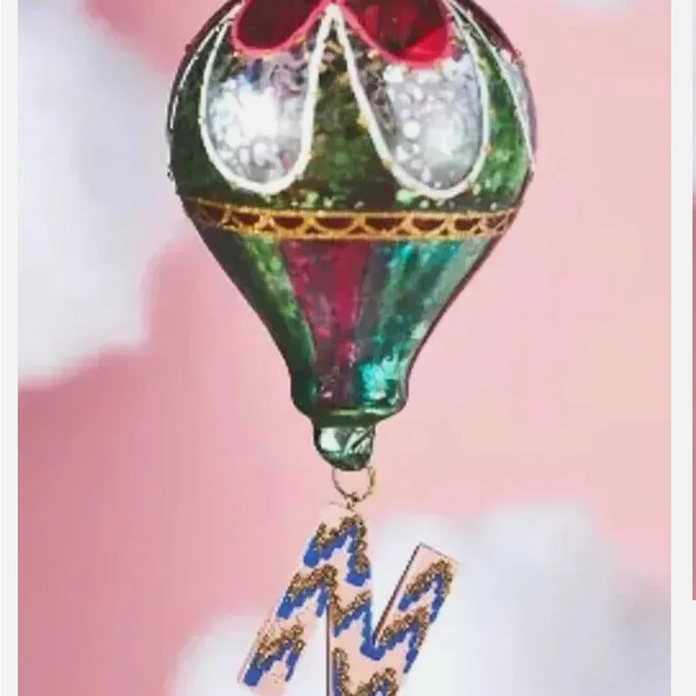 Anthropologie monogram Hot Air‎ Balloon Ornaments